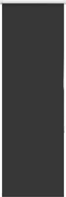 A dark gray roller blind is shown against a white background.