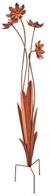 Obrázok produktu pre Kobolo dekoratívna zátka WILDFLOWER prírodná hrdzavohnedá - 23x23x100 cm záhradná zátka záhonová zátka záhradná dekorácia balkónová dekorácia nápad na darček letná dekorácia