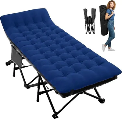 Produktbild von Feldbett Klappbar – Extra Breites 190 × 71 cm Klappbett Campingbett, Feldbett mit Matratze für Camping, Reise