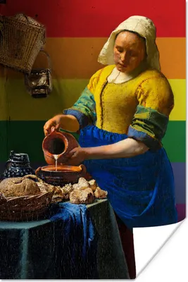 Produktbild von MuchoWow® Poster Vermeer - Stolz - Milchmädchen 20x30 cm - Papierdruck