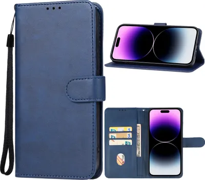 Produktbild von Mobigear Wallet iPhone 15 Pro Hülle Klapphülle Geldbörse - Blau