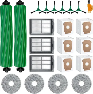 Produktbild von 22-teiliges Zubehör-Set für iRobot Roomba Plus 505/405 Combo Saugroboter, 2 Rollenbürsten, 4 Wischpads, 3 Hepa-Filter, 6 Seitenbürsten, 6 Staubsaugerbeutel, Ersatzteile