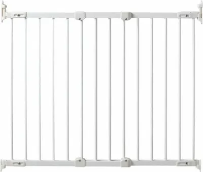 Obrázok produktu pre Bezpečnostné dvere, 72 až 108 cm, WEBABY NONO, oceľ biela, výsuvné, bezpečnostná mreža na schody