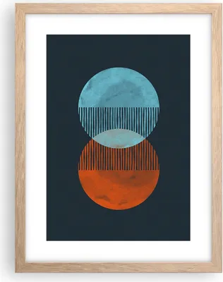 Produktbild von Gerahmtes Poster - Rahmen in heller Eiche - Geometrie Abstraktion Minimalismus - 30x40 cm - Wand Bild - Wanddeko - Wandbilder - Kunstposter - Wandposter - Bilderrahmen - Bilder - P2NPA30x40-5042