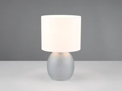 Produktbild von Tischleuchte 29cm mit Glaskorpus Grau und Stoffschirm