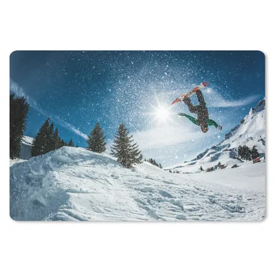 Produktbild von MuchoWow® Mauspad Mousepad Snowboarder in der Winterlandschaft der Schweiz 27x18 cm - Mousepads - Maus Mat - Pad - Mausunterlage - Büroartikel - Desk Matten