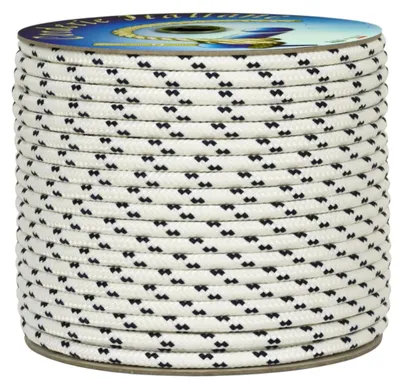 Productafbeelding van Vlechting 4 mm, 100 m, wit met blauw