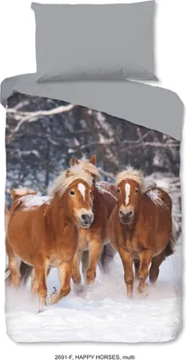 Produktbild von Good Morning Kinder Bettwäsche mit Pferd- 140x200 cm- 100%  Baumwolle