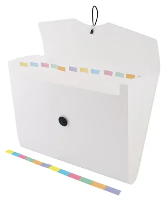 Produktbild von Erweiterbare Archivmappe, Dokumentenmappe mit 12 Fächern, A4-Format, weiß