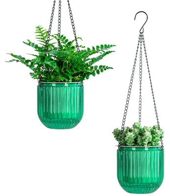 Image de Lot de 2 pots suspendus de 13,5 cm, pots suspendus d'extérieur, pots suspendus d'intérieur, pot suspendu, suspensions, pot suspendu