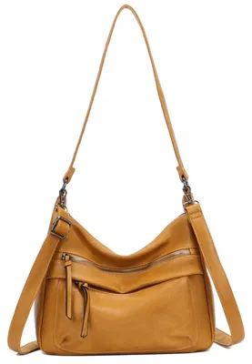 Produktbild von irisaa Damen Schultertasche mit 2 Schulterriemen, Umhängetasche mit abnehmbarem