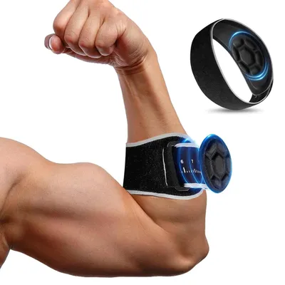 Imagen del producto de Banda para el codo de tenis con almohadilla de silicona, ajustable, transpirable, unisex, para deportes y fitness