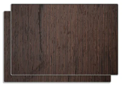 Produktbild von Wallario Frühstücksbrettchen 2er Set aus Glas, je 20 x 30 cm, mit rutschfesten Füßen, Motiv Holz-Optik Textur dunkelbraunes Holz