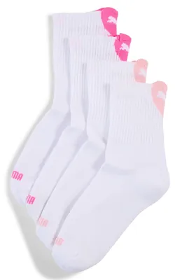 Zdjęcie produktu dla Skarpety damskie PUMA Heart Logo, wykonane z bawełny pochodzącej z recyklingu, kolor biały/różowy, rozmiar 39-42 EU