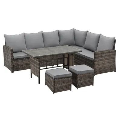 Produktbild von SVITA Monroe Garten-Lounge Set Polyrattan Lounge-Möbel Sitzgruppe Garten Braun