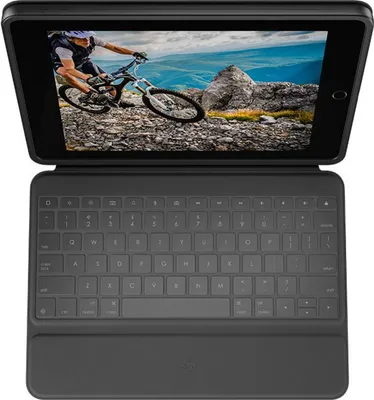 Produktbild von Logitech Rugged Folio Tablet-Tastatur mit BookCover - Kompatibel mit iPad 10.2