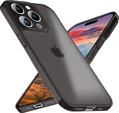 Immagine prodotto di Custodia ultra sottile da 0,3 mm per iPhone 15 Pro Max Custodia sottile opaca Custodia protettiva per telefoni cellulari Nero