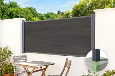 Produktbild von 4 m hoher STOCKHORN-Verbundzaun, 90 cm hoch, zur Erdverlegung, grau