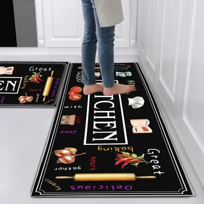 Immagine prodotto di Solidchoice - Tappetino da cucina lavabile, con motivo geometrico e antiscivolo