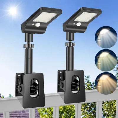 2er-Set Clip-on-Solarlampen mit Bewegungsmelder, 60 LEDs, 3 Farben