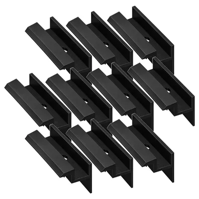 Produktbild von 10x Endklemme schwarz für 30mm Solarmodul Aluminium Korrosionsbeständig Solar PV Modul Montage Halterung Befestigung Set Panel