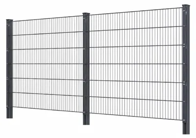 Produktbild von Doppelstabmattenzaun-Set 6/5/6 mit Abdeckleiste