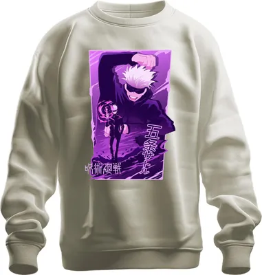 Produktbild von Gojo Satoru Jujutsu Kaisen weißes Haar Anime Ästhetik Geschenk Uni Sweatshirt Pullover, Natur, XL