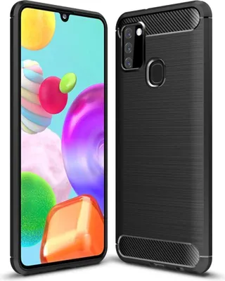 Produktbild von Schutzhülle Handyhülle für Samsung Galaxy A21s Case Cover Carbon Optik Schwarz