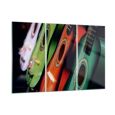 Produktbild von Bilder auf glas - Gitarre Musik Instrument - 165x110cm - Glasbilder - Wandbilder - Kunstdruck - zum Aufhängen bereit - Wanddekoration aus Glas - Glas Bilder - Wandbild auf Glas - GCE165x110-2113
