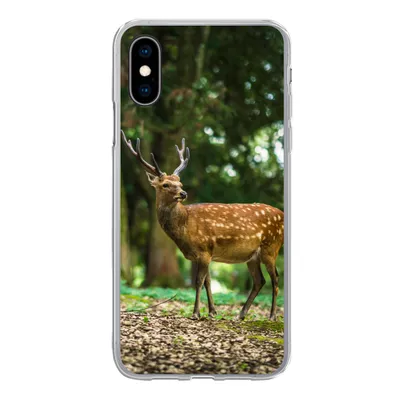 Produktbild von MuchoWow® Handyhülle Schutzhülle Hülle für iPhone X Rotwild - Wald - Tier Silikon Softcase Handy Hülle - Handyhülle