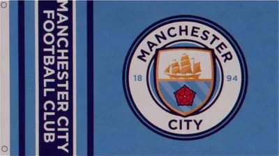 Produktbild von Manchester City FC - Fahne "Wordmark", Wappen SG21486 (Einheitsgröße) (Blau/Weiß)