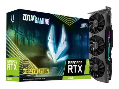 Produktbild von Zotac ZT-A30900D-10P, GeForce RTX 3090, 24 GB, GDDR6X, 384 Bit, 7680 x 4320 Pixel, PCI Express x16 4.0