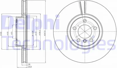 Produktbild von 2x DELPHI Bremsscheibe BG9063C für BMW X5 (E70) X5 (F15 F85) X6 (E71 E72)