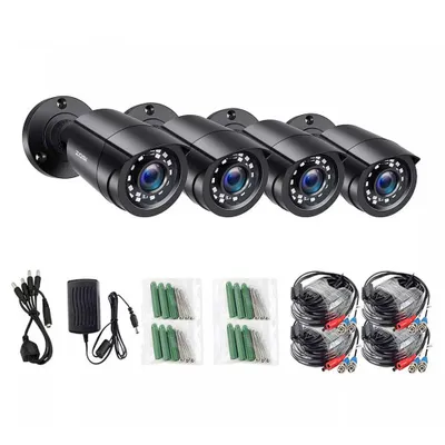 Image de Caméra de sécurité CCTV, résolution HD 1080P, vision nocturne 80ft, Noir