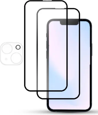 Obrázek produktu pro 2-balení iPhone 13 Mini Ochranné sklo na displej & 1-balení ochrana objektivu - Tvrzené sklo 9H - Super kvalita 3D