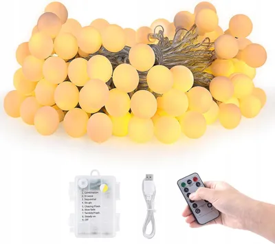 Produktbild von Led Weihnachtsbaum Lichter 15M 100 Leds Warm Weiss Usb / Fernbedienung Ip44 8 Modi