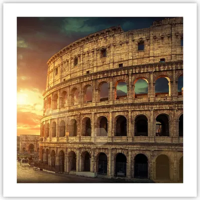 Produktbild von Poster - Poster ohne Rahmen - Coloseum Roma Architektur Italien - 50x50 cm - Wand Bild - Wanddeko - Wandbilder - Kunstposter - Wandposter - Bilder - Kunstdruck - Wandbild - P2XAC50x50-2966