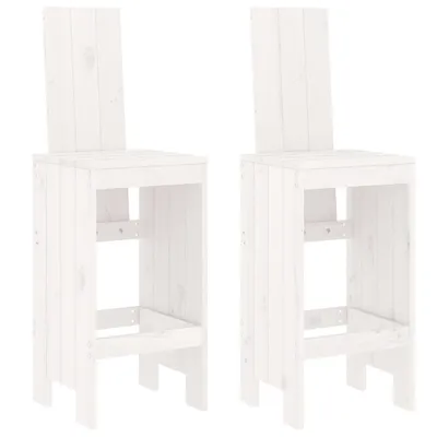 Obrázok produktu pre Barové stoličky 2 ks biele 40x42x120 cm borovicový masív