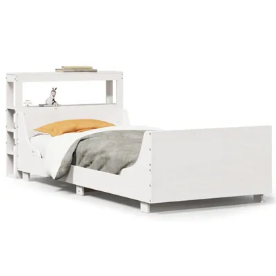 Produktbild von vidaXL Massivholzbett ohne Matratze Weiß 75x190 cm Kiefernholz
