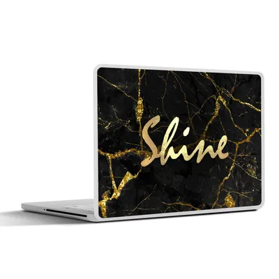Produktbild von MuchoWow® Laptop Aufkleber Sticker Cover Zitat - Glänzen - Gold - Marmor 32.5x23.5 cm - Sticker für Laptop - Selbstklebend