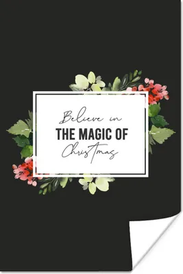 Produktbild von MuchoWow® Poster Blumen - Weihnachten - Zitate 120x180 cm - Kunstposter
