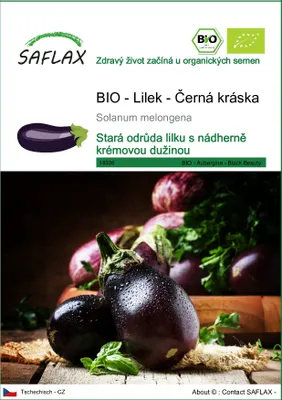 Obrázek produktu pro SAFLAX - BIO - Lilek - Černá kráska - Solanum melongena - 25 Semena