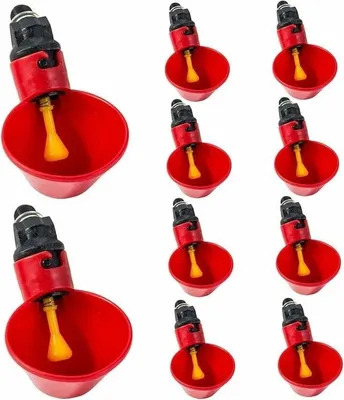 Obrázek produktu pro 10 automatických napáječek pro kuřata - napáječky pro drůbež, plastové napáječky, krmítka pro chov kuřat WHWY