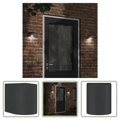 Image de The Living Store Applique murale extérieure Noir Aluminium moulé sous pression