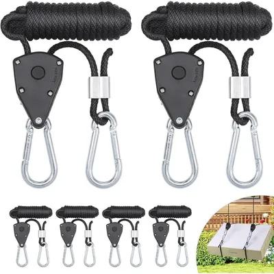 Image de HEJO Set de 6 Ratchet Hangers Câble à cliquet réglable pour tentes & lampes