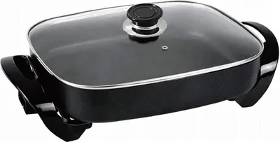 Zdjęcie produktu dla Patelnia elektryczna Shov MG-3040 30x40cm - nieprzywierająca patelnia imprezowa ze szklaną pokrywą 1500W