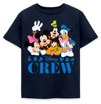 Produktbild von Mickey & Minnie Pluto Goofy Daisy Donald Crew Kinder T-Shirt, 122/128 (7-8 Jahre), Navy