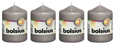 Immagine prodotto di set di 4 candele a colonna - Altezza 8 cm - Diametro 5,8 cm - Grigio caldo