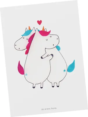 Produktbild von Mr. & Mrs. Panda Postkarte Einhorn Mitteilung - Weiß - Geschenk, Fotokarte, Postkarten, Ansichtskarte, Spruch, Valentinstag, Liebe, Einhörner, Unicorn, Grußkarte