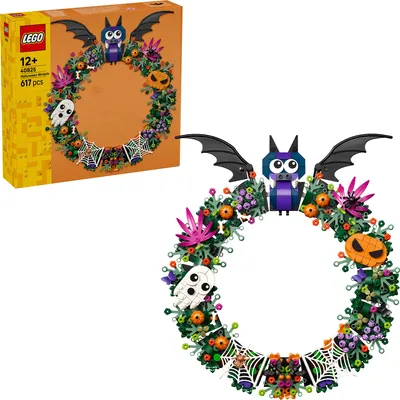 Produktbild von LEGO Halloweenkranz Modellbausatz - Mit Fledermäusen, Gespenstern & Spinnennetz - Wanddeko - Halloween Bauspielzeug Geschenk für Mädchen, Jungen & Teenagern ab 12 Jahre - 40825